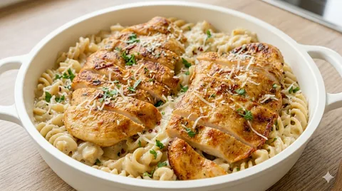 One Pot: Knoblauch-Parmesan Hähnchen Pasta